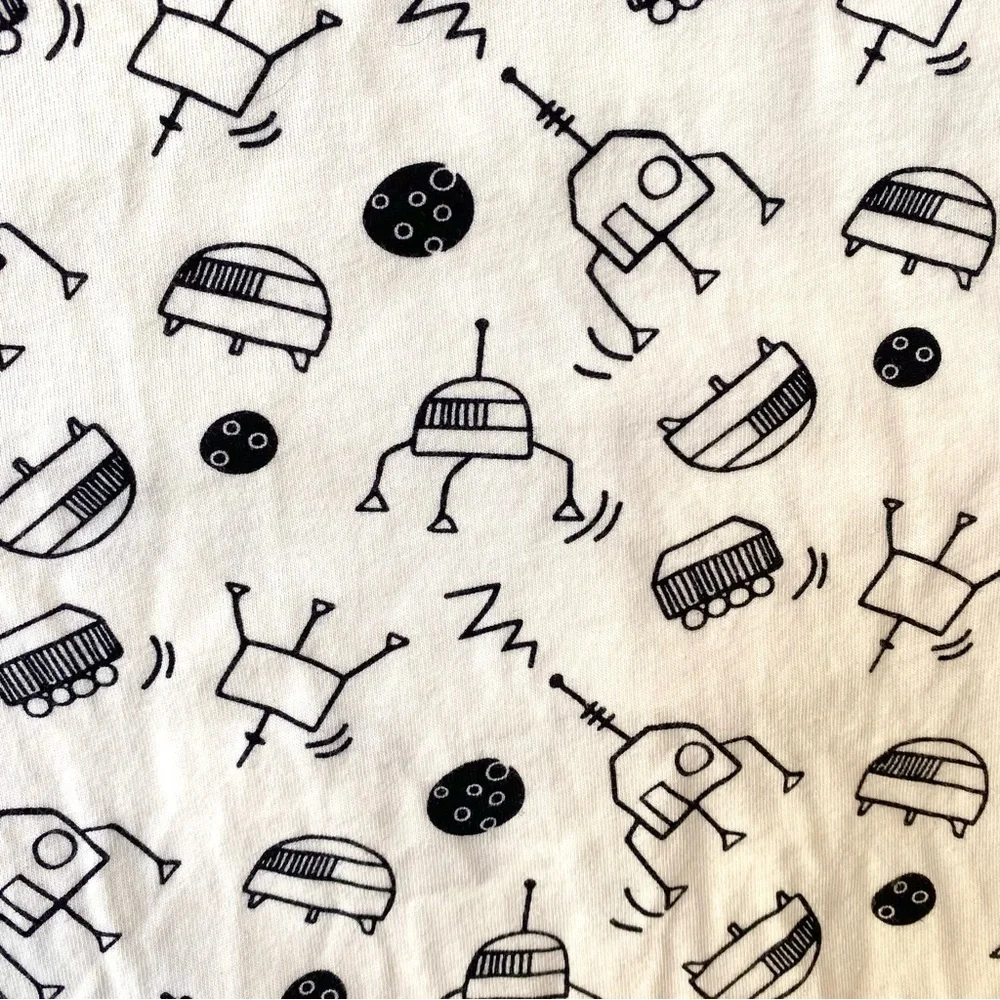 Hanna Andersson Kids Long John Pajama Top – Robots Print – Size 130 (US 8), NWOT